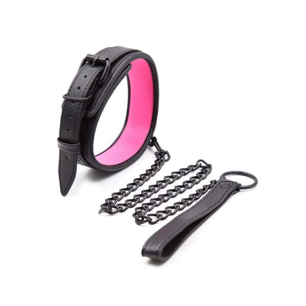 11573-leather-neoprene-black-pink-neck-collar-with-metallic-leash-60-cm-ek263200132-loveshop-larnaca 11573-leather-neoprene-black-pink-neck-collar-with-metallic-leash-60-cm-ek263200132-loveshop-larnaca