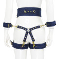 23775-NAUGHTY-TOYS-Tibet-blue-leather-corset-cuffs-hog-tie-restraints-4pcs-set-1