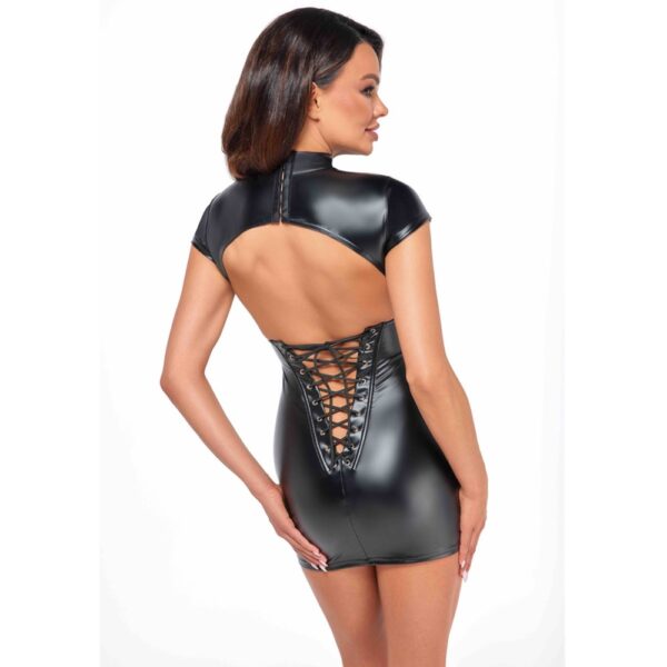 22969-Noir-handmade-Wetlook-mini-dress-with-lace-up-back-sex-shop-Cyprus 22969-Noir-handmade-Wetlook-mini-dress-with-lace-up-back-sex-shop-Cyprus
