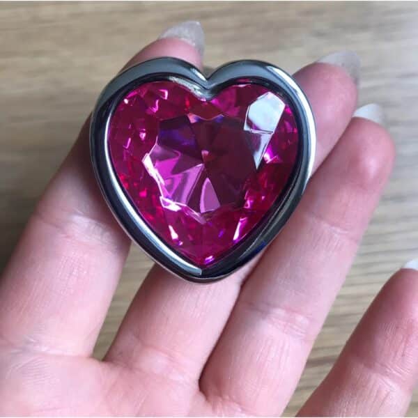 16345-medium-heart-base-metal-butt-plug-dark-pink-8-cm-sexshop-Paphos 16345-medium-heart-base-metal-butt-plug-dark-pink-8-cm-sexshop-Paphos