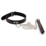 11357-leather-neck-collar-with-metal-leash-chain-Limassol-sex-shop