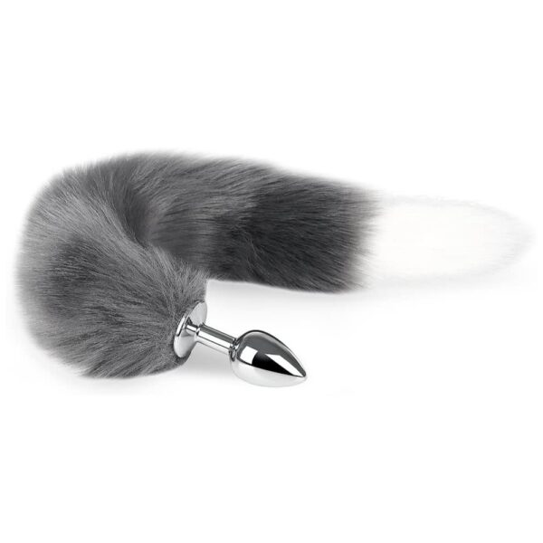 16093-grey-white-tipped-faux-fur-fox-tail-metal-butt-plug-medium-sexshop-Lemesos 16093-grey-white-tipped-faux-fur-fox-tail-metal-butt-plug-medium-sexshop-Lemesos