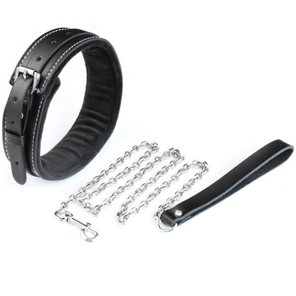 22955-naughty-toys-black-leather-collar-with-gems-and-metal-leash-Limassol-Love-Shop-2