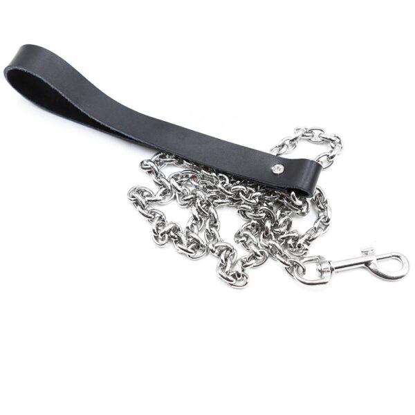 22955-naughty-toys-black-leather-collar-with-gems-and-metal-leash-loveshop-Paphos 22955-naughty-toys-black-leather-collar-with-gems-and-metal-leash-loveshop-Paphos