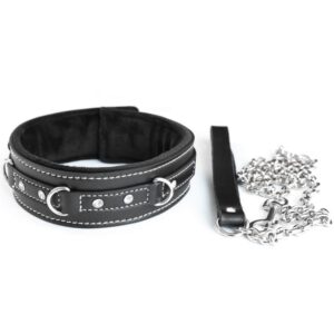 22955-naughty-toys-black-leather-collar-with-gems-and-metal-leash-sexshop-Yermasoyia