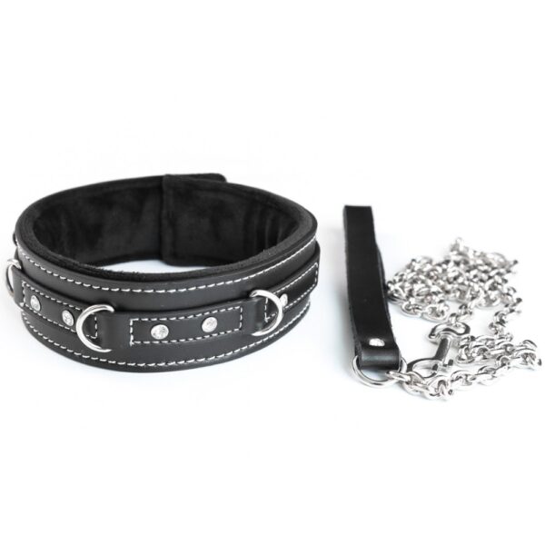 22955-naughty-toys-black-leather-collar-with-gems-and-metal-leash-sexshop-Yermasoyia