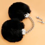 22995-naughty-toys-silver-plated-heavy-handcuffs-with-black-furry-Ayia-Napa-sexshop
