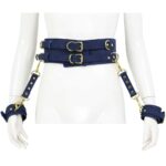 23035-naughty-toys-blue-gold-leather-corset-cuffs-restraints-2pcs-set-sex-shop-Paphos