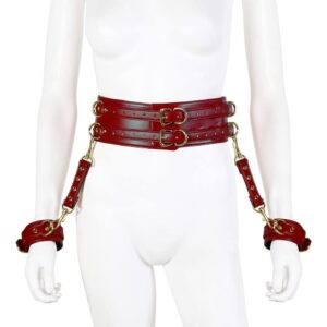 23041-naughty-toys-wine-red-gold-leather-corset-cuffs-restraints-2pcs-set-sexshop-Larnaka