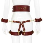23773-naughty-toys-wine-red-leather-corset-cuffs-hog-tie-restraints-4pcs-set-Larnaka-sexshop