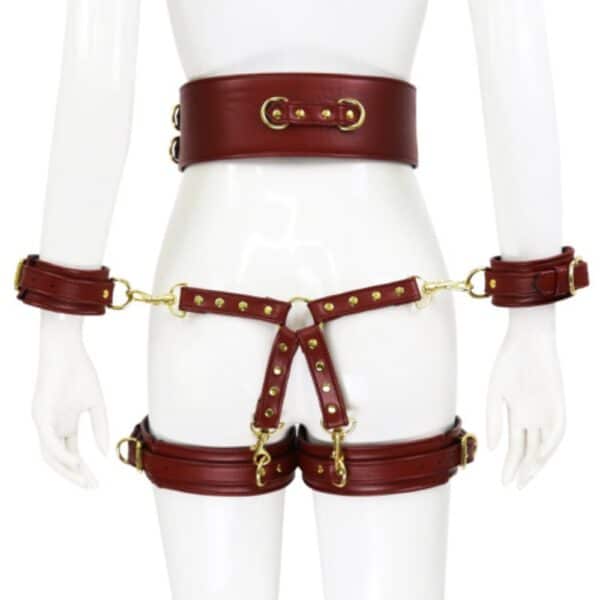 23773-naughty-toys-wine-red-leather-corset-cuffs-hog-tie-restraints-4pcs-set-Larnaka-sexshop 23773-naughty-toys-wine-red-leather-corset-cuffs-hog-tie-restraints-4pcs-set-Larnaka-sexshop