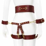 23773-naughty-toys-wine-red-leather-corset-cuffs-hog-tie-restraints-4pcs-set-sex-shop-Limassol-2