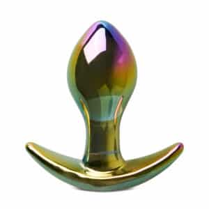 YF2014-toybox-rainbow-glass-butt-plug-with-stopper-fin-sex-shop-limassol