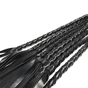 11151-naughty-toys-hand-weaving-black-leather-bondage-flogger-75-cm-sexshop-Limassol