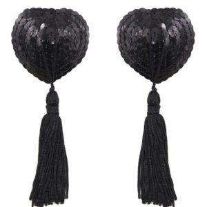 black-heart-burlesque-sequin-nipple-black-tassels-sexshop-Nicosia