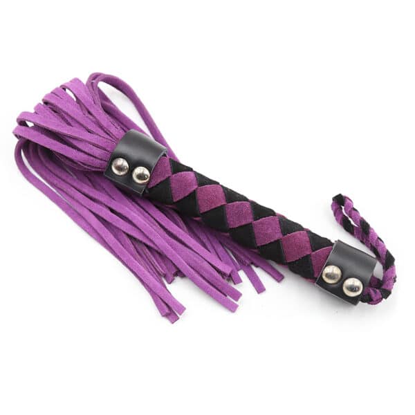 bondage-spanking-nubuck-leather-flogger-purple-black-38-cm-sexshop-Larnaca bondage-spanking-nubuck-leather-flogger-purple-black-38-cm-sexshop-Larnaca