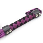 bondage-spanking-nubuck-leather-flogger-purple-black-38-cm-sexshop-Nicosia