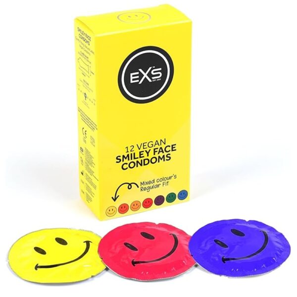 12EXSCIRSMILE-exs-circular-smiley-face-condoms-12-pack-loveshopcy