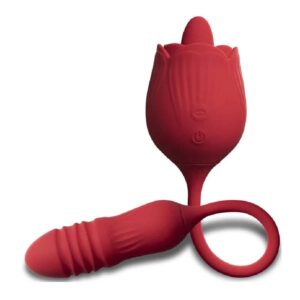 17789-red-silicone-clitoral-rose-licking-tongue-with-thrusting-bullet-vibrator-loveshop-cy