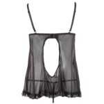 Black-Ruffled-Babydoll-with-matching-string-sexshop-Nicosia