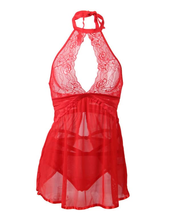 Hot-Red-Flyaway-Chemise-with-Thong-87835 Hot-Red-Flyaway-Chemise-with-Thong-87835
