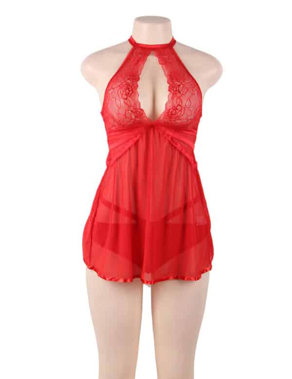 Hot-Red-Flyaway-Chemise-with-Thong-87839 Hot-Red-Flyaway-Chemise-with-Thong-87839
