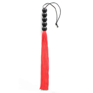 red-silicone-flogger-with-5-beads-handle-36-cm-loveshop-cy