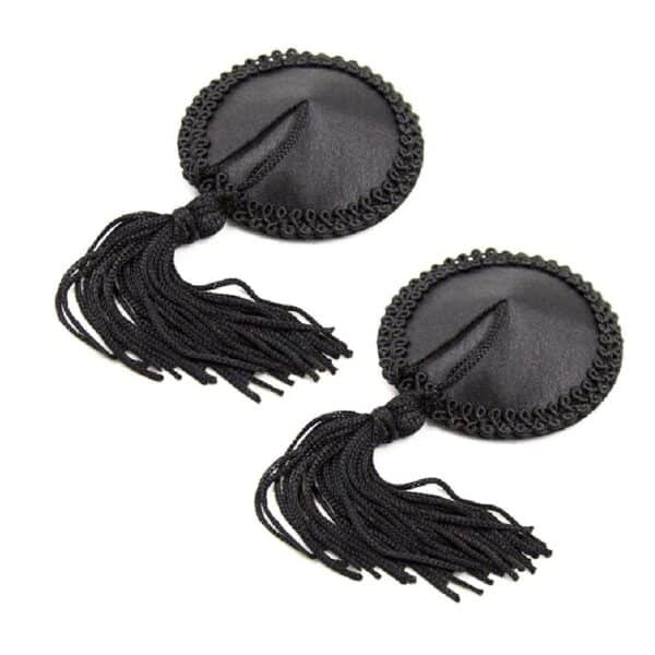 202401006-naughty-toys-black-round-nipple-covers-with-tassel-sexshop-Limassol