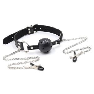 12345-breathable-ball-gag-with-adjustable-pressure-nipple-clamps-sexshop-Omonias