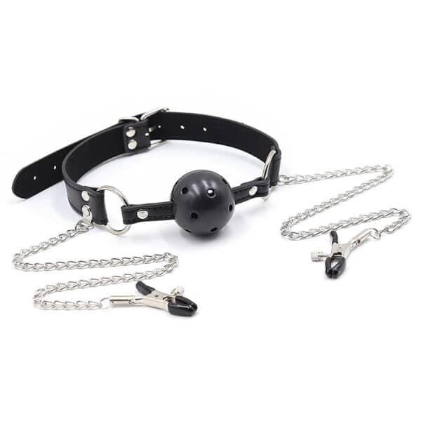 12345-breathable-ball-gag-with-adjustable-pressure-nipple-clamps-sexshop-Omonias