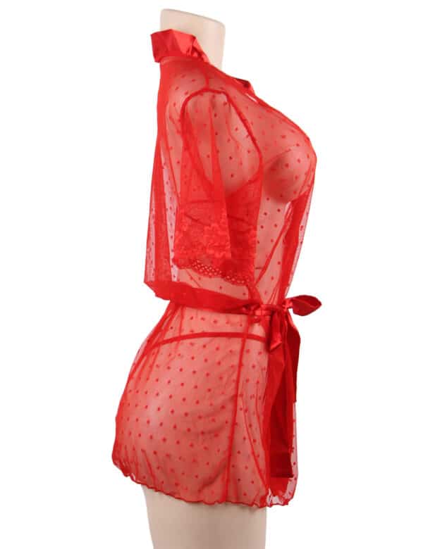 Light-Red-Mesh-Kimono-with-String-86423 Light-Red-Mesh-Kimono-with-String-86423