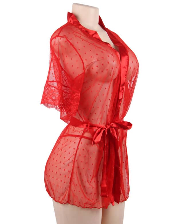 Plus-Size-Red-Mesh-Kimono-with-String-86465 Plus-Size-Red-Mesh-Kimono-with-String-86465