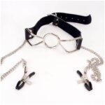 16457-large-metal-mouth-gag-o-ring-ø-45-cm-with-nipple-clamps-sexshop-nicosia