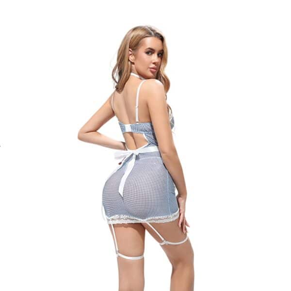 L110907-gingham-lace-maid-lingerie-set-love-shop-cyprus L110907-gingham-lace-maid-lingerie-set-love-shop-cyprus