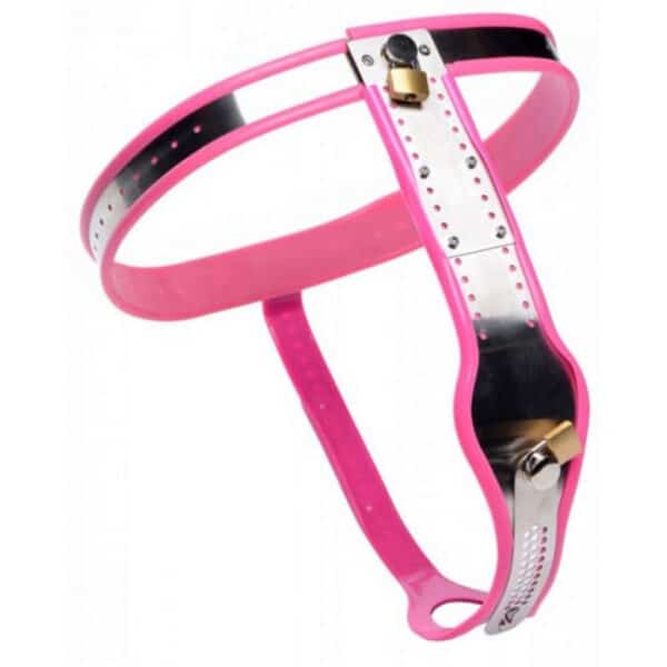 Pink-Stainless-Steel-Adjustable-Female-Chastity-Belt-loveshop-cy