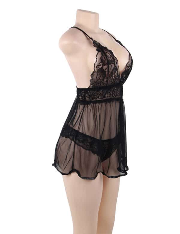 Plus-Size-Mesh-Chemise-with-String-85793 Plus-Size-Mesh-Chemise-with-String-85793