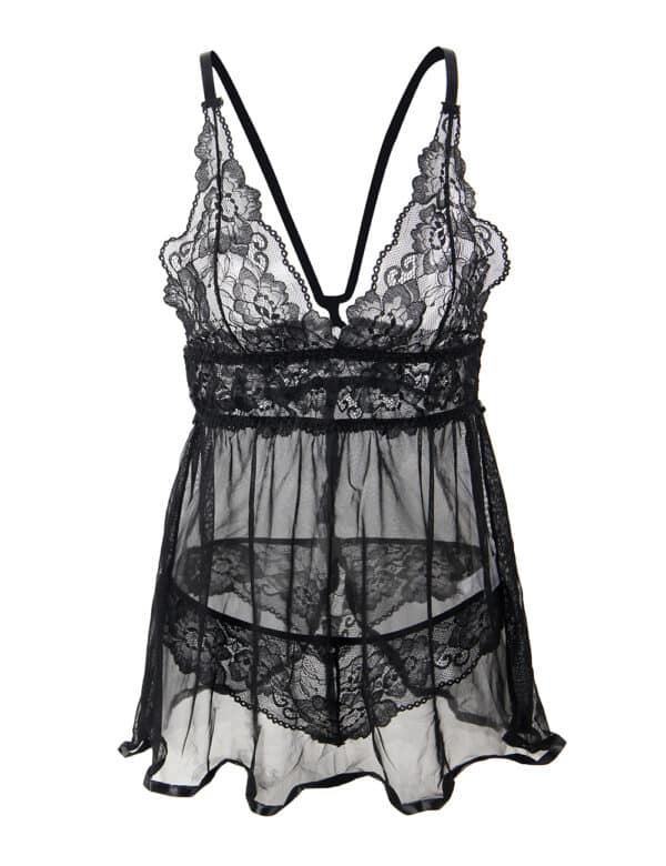 Plus-Size-Mesh-Chemise-with-String-loveshop-cy Plus-Size-Mesh-Chemise-with-String-loveshop-cy