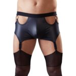 6507-Wet-look-Pants-with-Suspender-Straps-sexshop-limassol