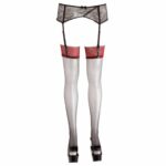 951-Black-Stocking-With-Dark-Red-Lace-Top-sexshop-nicosia