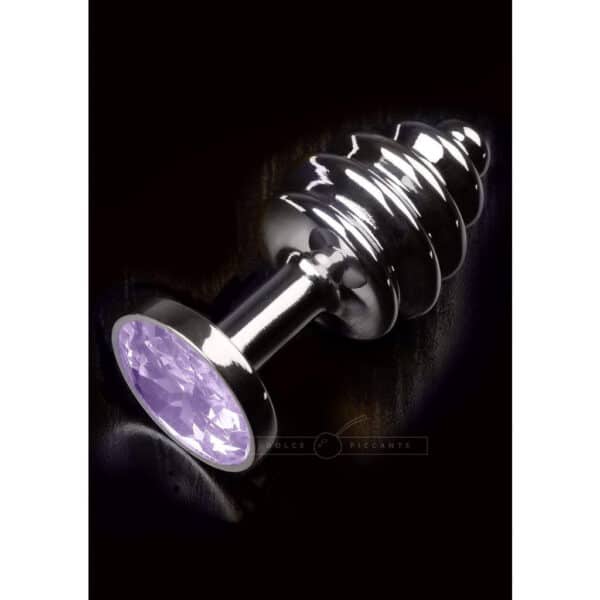 Dolce-Piccante-Small-steel-ribbed-Plug-with-Purple-Jewel-sexshop-limassol Dolce-Piccante-Small-steel-ribbed-Plug-with-Purple-Jewel-sexshop-limassol