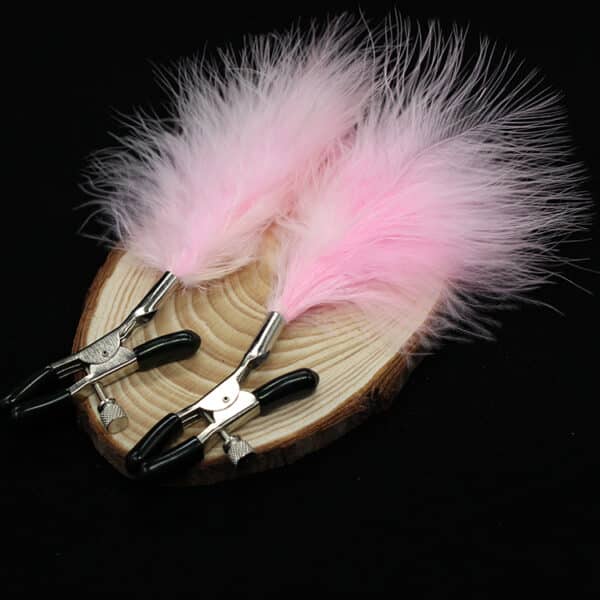 101965-naughty-toys-nipple-clamps-with-pink-feather-fetish-play 101965-naughty-toys-nipple-clamps-with-pink-feather-fetish-play
