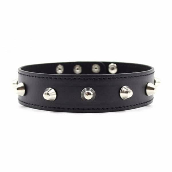 Black-Faux-Leather-Collar-with-Spikes-74407 Black-Faux-Leather-Collar-with-Spikes-74407