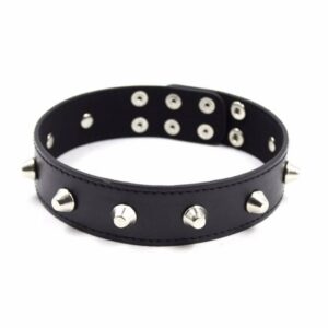 Black-Faux-Leather-Collar-with-Spikes-loveshop-cy