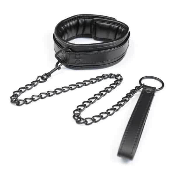 bdsm-black-foam-padded-leather-neck-metal-chain-leash-loveshop-cy