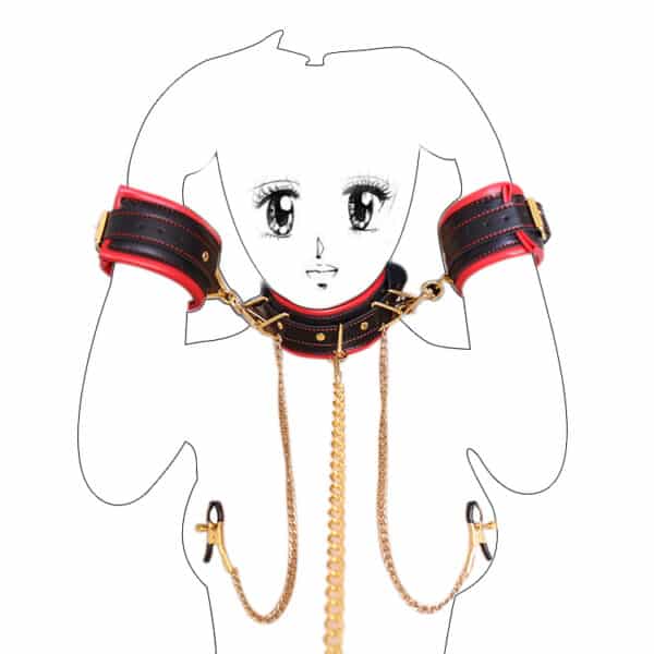 collar-leash-with-cuffs-chained-nipple-clamps-red-black-sexshop-limassol collar-leash-with-cuffs-chained-nipple-clamps-red-black-sexshop-limassol