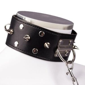 naughty-toys-black-leather-spiked-collar-with-leash-sexshop-limassol