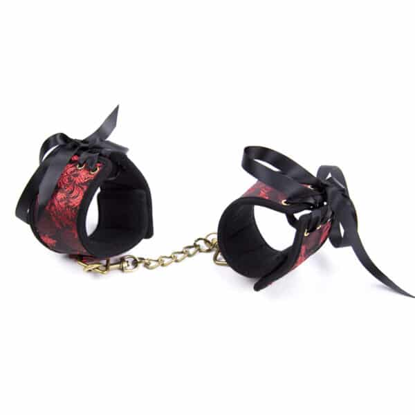 naughty-toys-black-red-floral-ankle-cuffs-loveshop-limassol