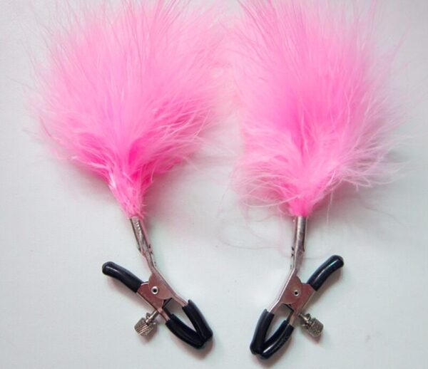 naughty-toys-nipple-clamps-with-pink-feather-sexshop-limassol