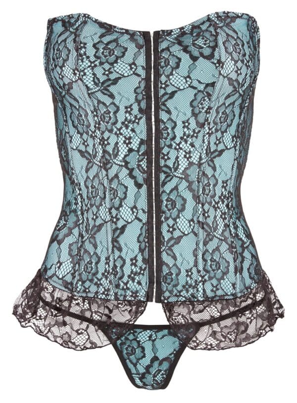 Green-Satin-Lace-Corsage-Top-with-String-78329 Green-Satin-Lace-Corsage-Top-with-String-78329