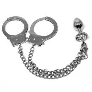 Handcuffs-chained-with-detachable-jewelled-butt-plug-loveshop-cy